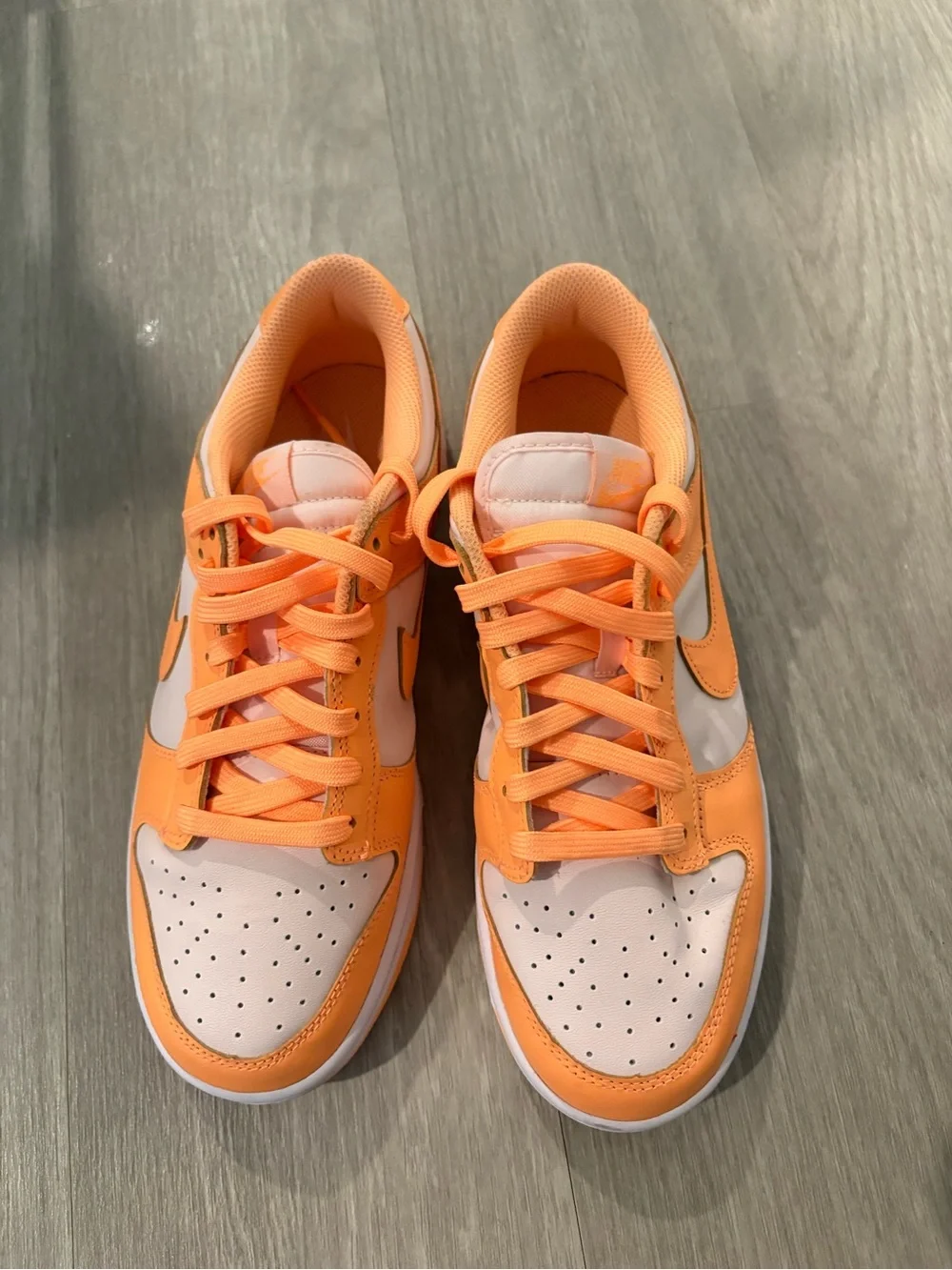 Nike Women's Orange and White Low-Top Sneakers